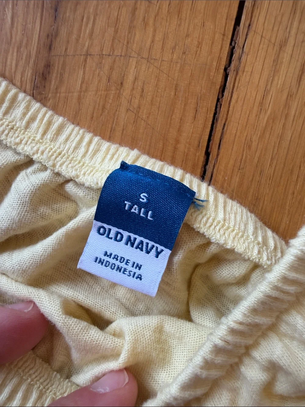 Old Navy Pale Yellow Square Neck Puff-Sleeve Top Size Small Tall - C1-323